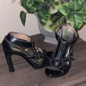 Michael Kors  ~ Zip Front ~ Ankle Strap ~ buckle design Heel..